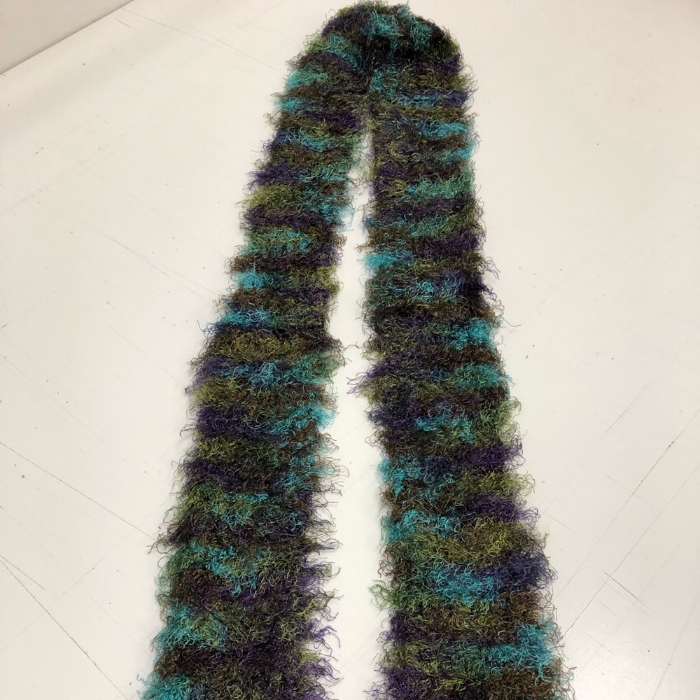 Multi color super soft hand knitted scarf